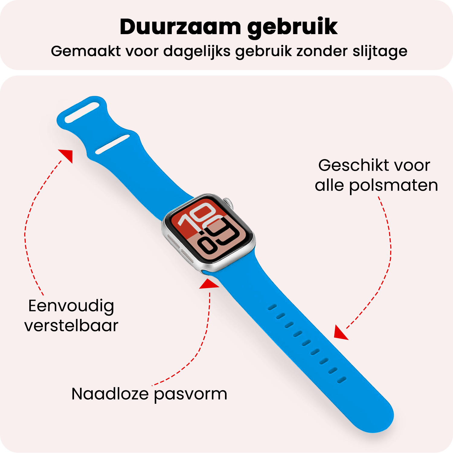NoXx NoXx Apple Watch Bandje Siliconen Verstelbaar (38/40/41 mm) - Blauw