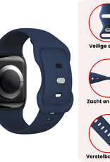 NoXx NoXx Apple Watch Bandje Siliconen Verstelbaar (38/40/41 mm) - Donkerblauw
