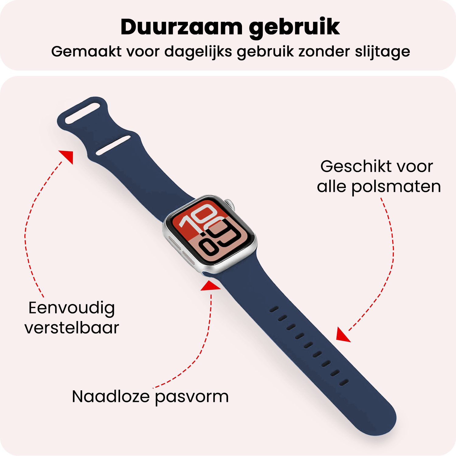 NoXx NoXx Apple Watch Bandje Siliconen Verstelbaar (38/40/41 mm) - Donkerblauw