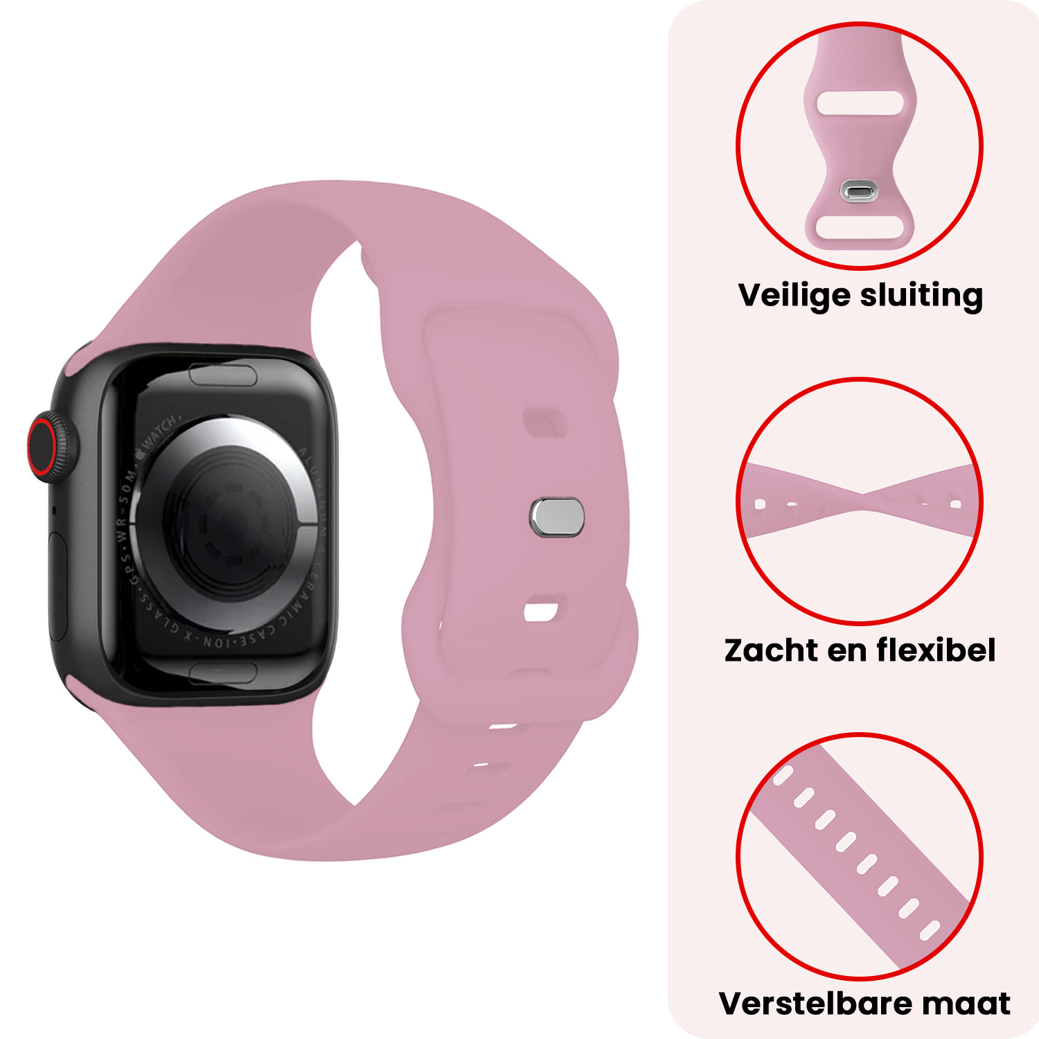 NoXx NoXx Apple Watch Bandje Siliconen Verstelbaar (38/40/41 mm) - Lila