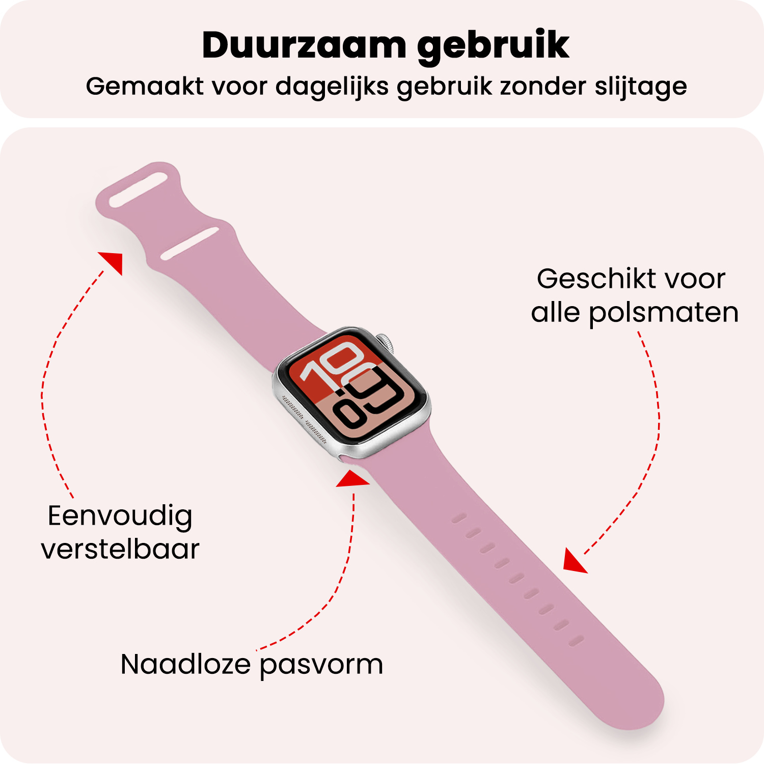 NoXx NoXx Apple Watch Bandje Siliconen Verstelbaar (38/40/41 mm) - Lila