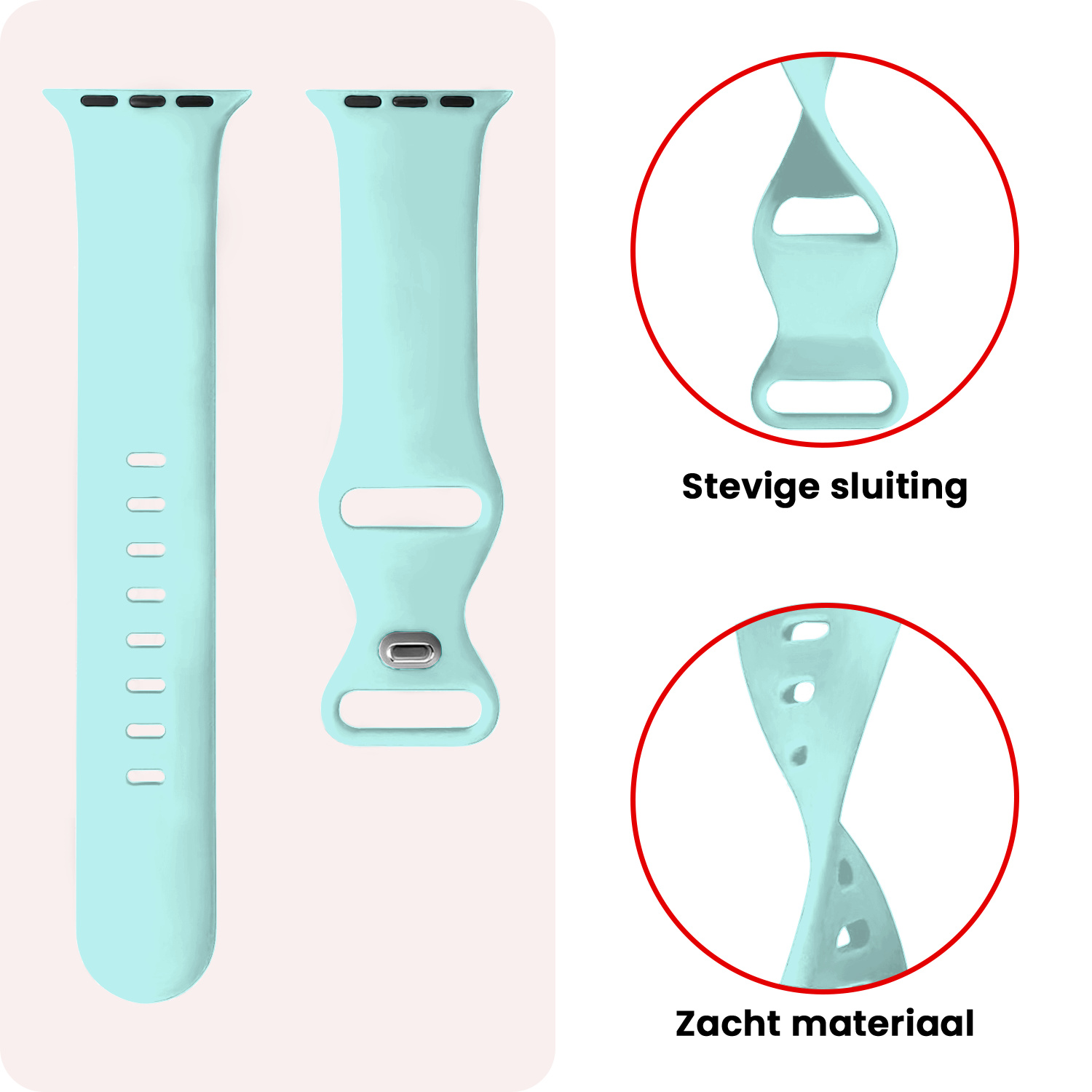 NoXx NoXx Apple Watch Bandje Siliconen Verstelbaar (38/40/41 mm) - Oud Roze