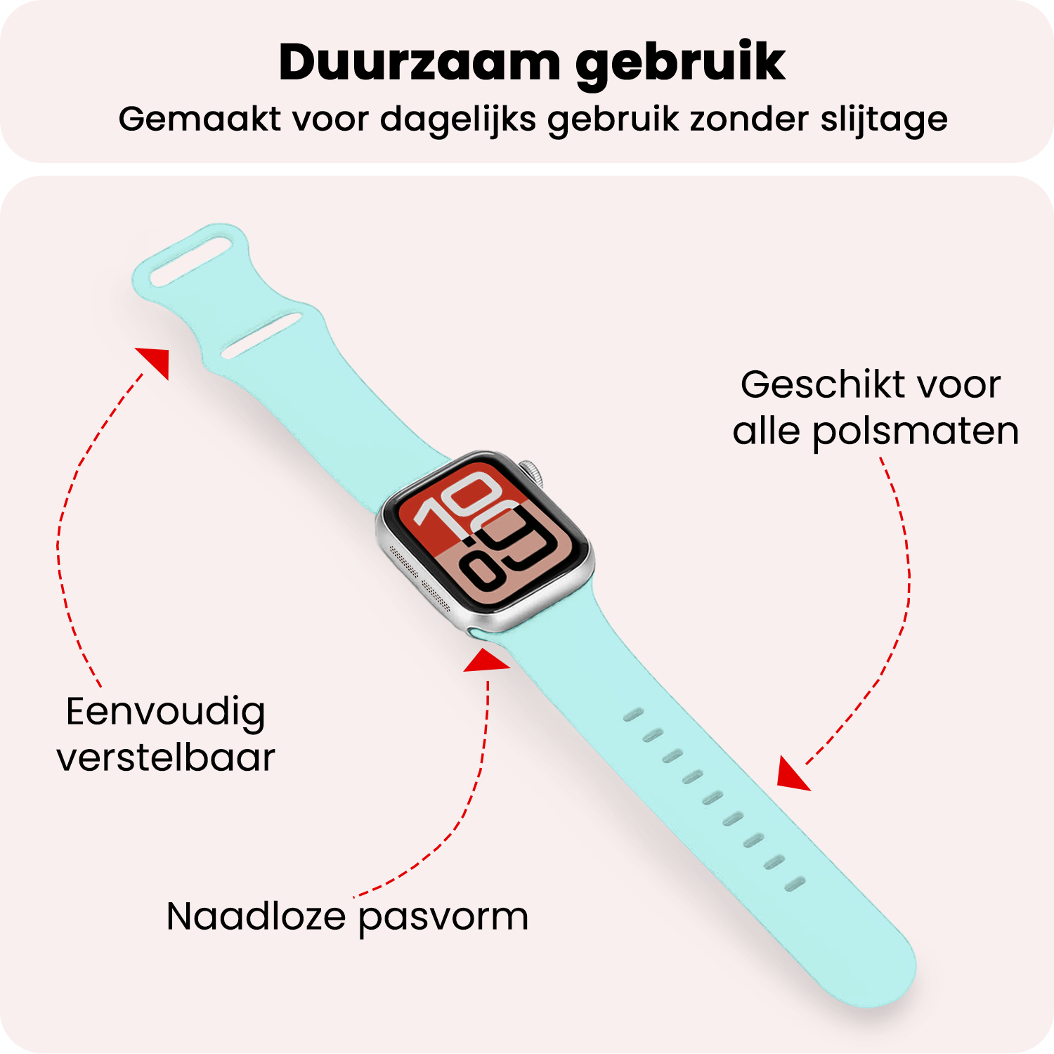 NoXx NoXx Apple Watch Bandje Siliconen Verstelbaar (38/40/41 mm) - Oud Roze