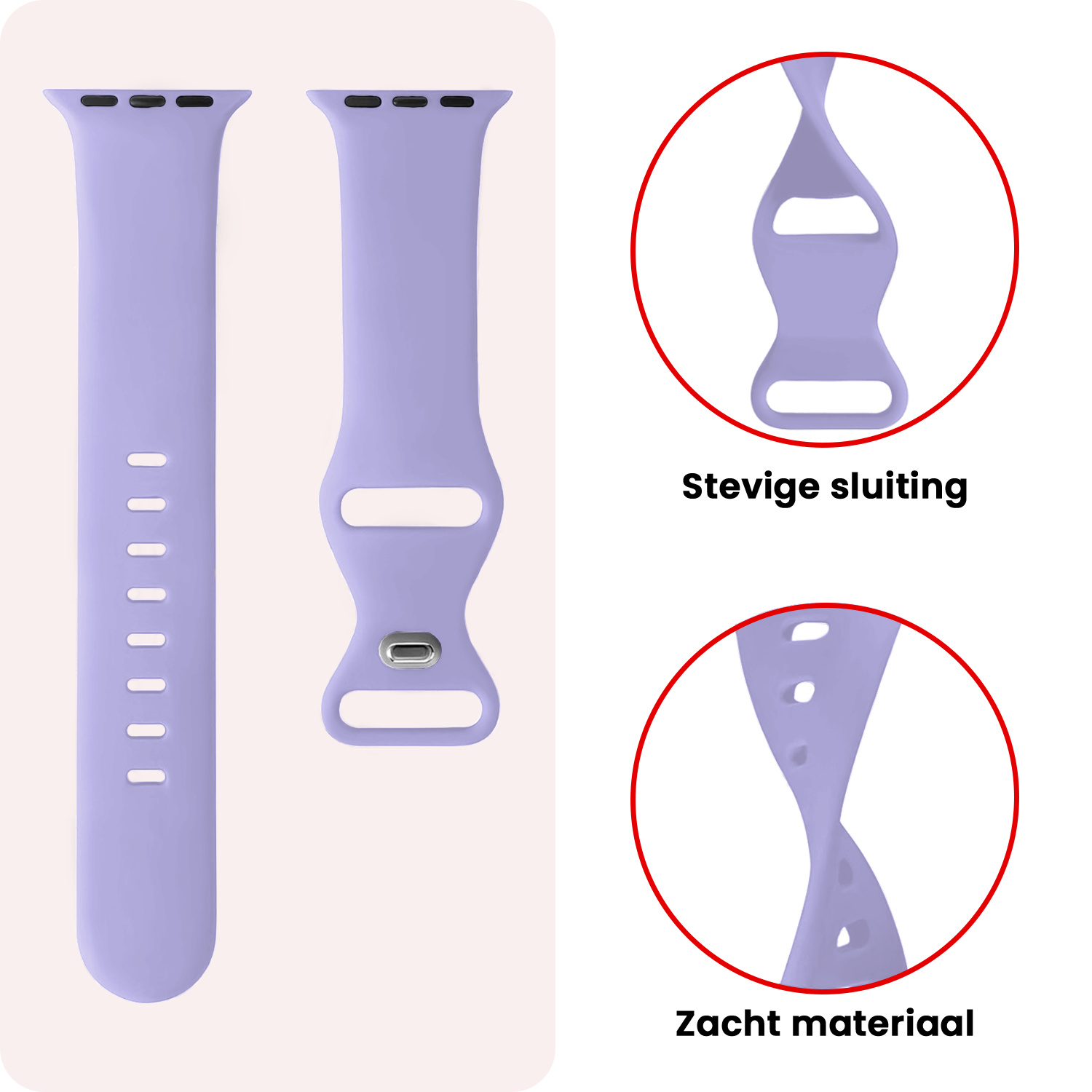 NoXx NoXx Apple Watch Bandje Siliconen Verstelbaar (38/40/41 mm) - Violet