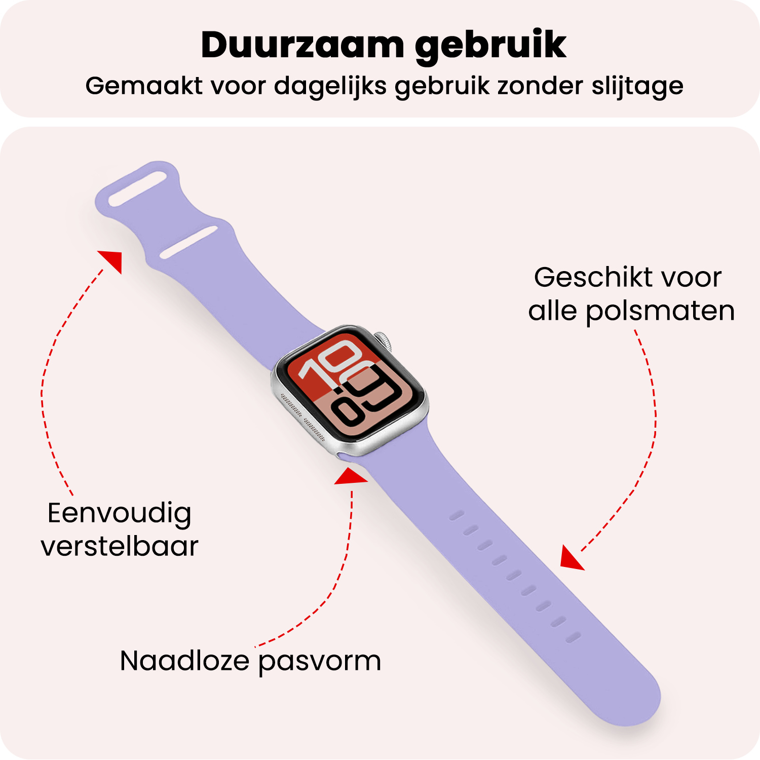 NoXx NoXx Apple Watch Bandje Siliconen Verstelbaar (38/40/41 mm) - Violet
