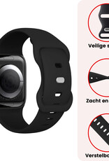 NoXx NoXx Apple Watch Bandje Siliconen Verstelbaar (38/40/41 mm) - Zwart