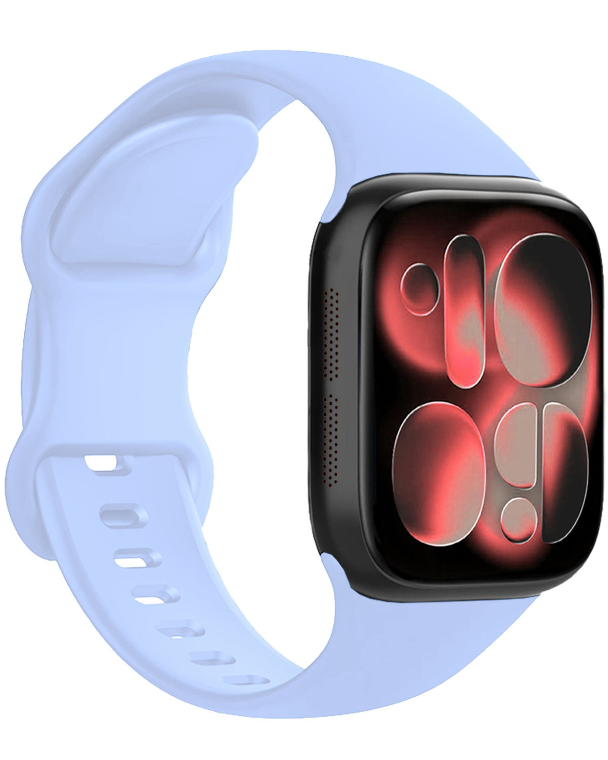 NoXx NoXx Apple Watch Bandje Siliconen Verstelbaar (42/44/45/46 mm) - Baby Blauw