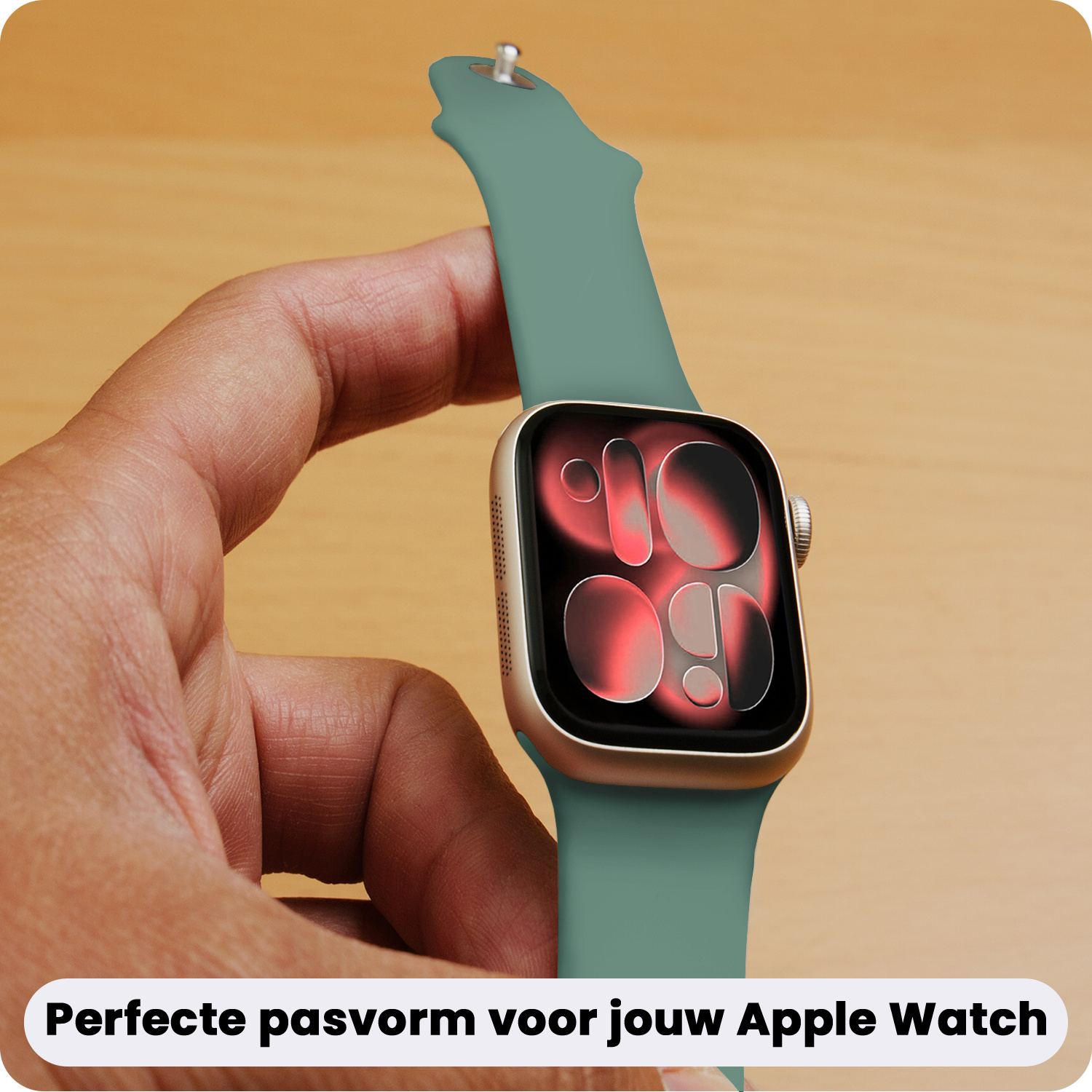 NoXx NoXx Apple Watch Bandje Siliconen Verstelbaar (42/44/45/46 mm) - Cactus
