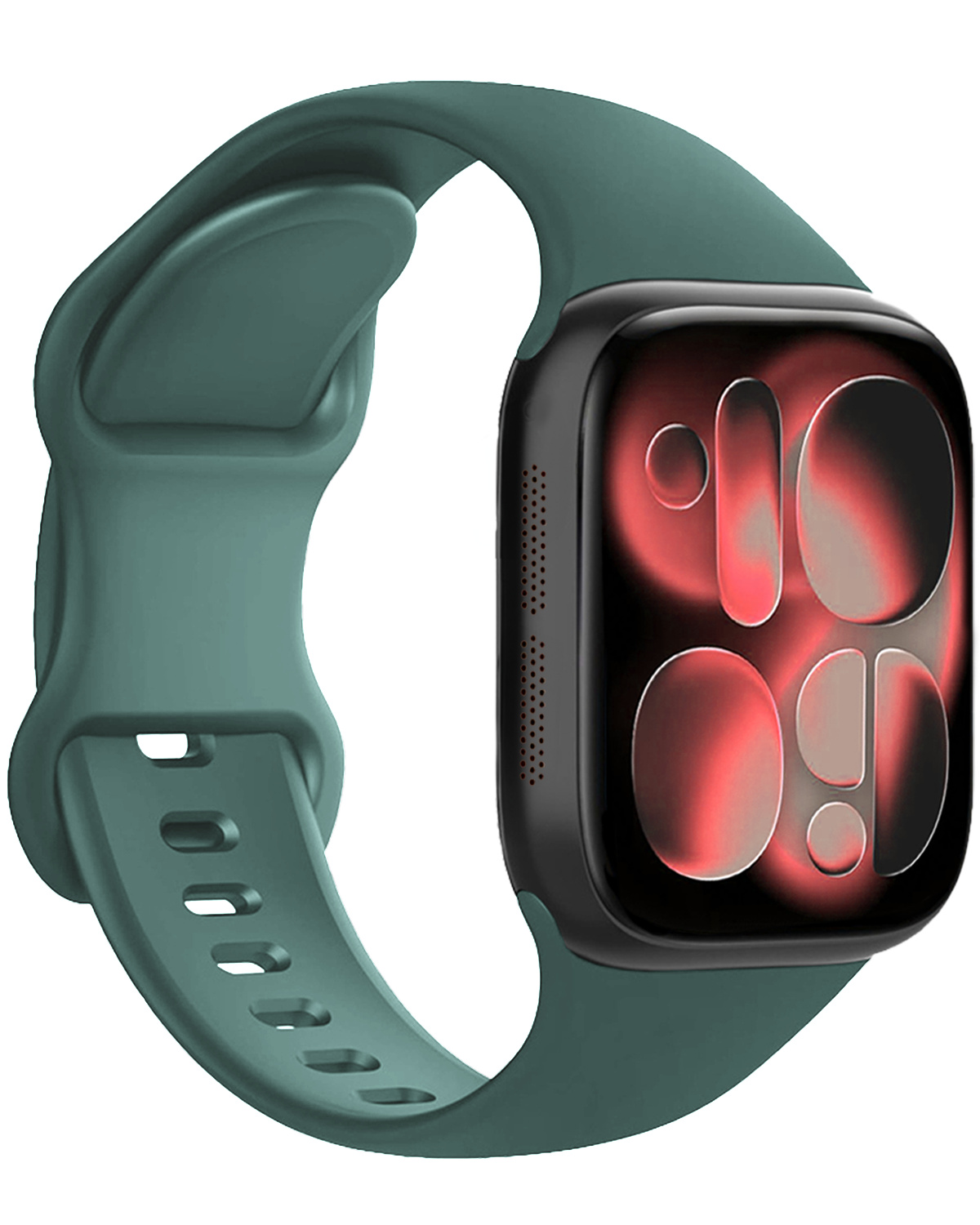 NoXx NoXx Apple Watch Bandje Siliconen Verstelbaar (42/44/45/46 mm) - Donkergroen
