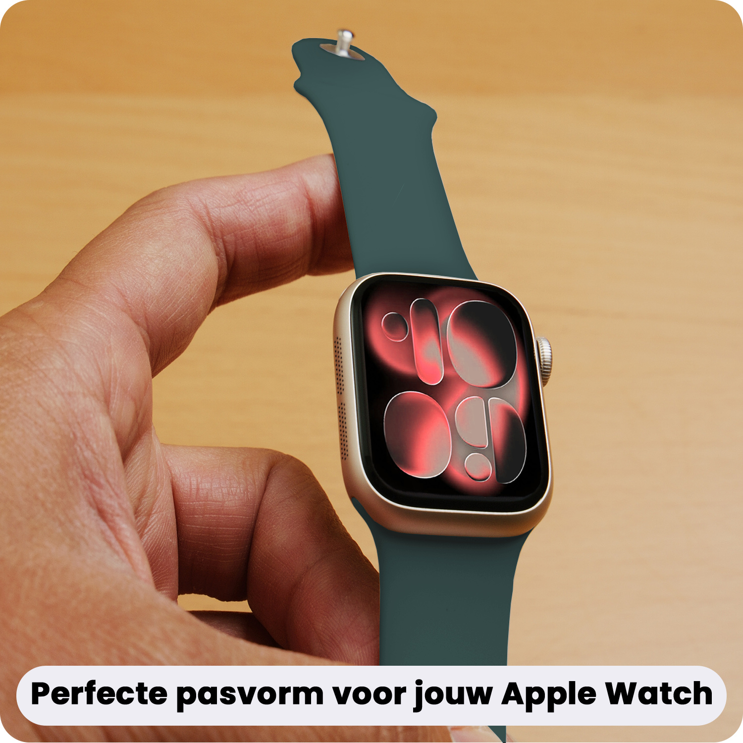 NoXx NoXx Apple Watch Bandje Siliconen Verstelbaar (42/44/45/46 mm) - Donkergroen