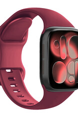 NoXx NoXx Apple Watch Bandje Siliconen Verstelbaar (42/44/45/46 mm) - Donker Rood