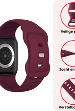 NoXx NoXx Apple Watch Bandje Siliconen Verstelbaar (42/44/45/46 mm) - Donker Rood