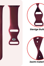 NoXx NoXx Apple Watch Bandje Siliconen Verstelbaar (42/44/45/46 mm) - Donker Rood