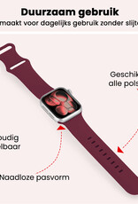 NoXx NoXx Apple Watch Bandje Siliconen Verstelbaar (42/44/45/46 mm) - Donker Rood