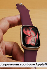 NoXx NoXx Apple Watch Bandje Siliconen Verstelbaar (42/44/45/46 mm) - Donker Rood