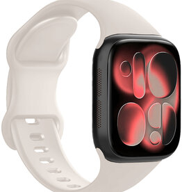 NoXx NoXx Apple Watch Bandje Siliconen Verstelbaar (42/44/45/46 mm) - Ivoor