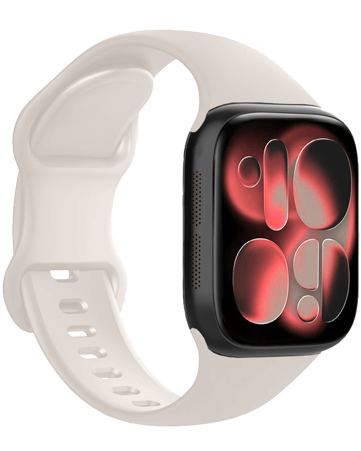 NoXx NoXx Apple Watch Bandje Siliconen Verstelbaar (42/44/45/46 mm) - Ivoor