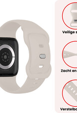 NoXx NoXx Apple Watch Bandje Siliconen Verstelbaar (42/44/45/46 mm) - Ivoor