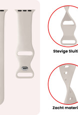 NoXx NoXx Apple Watch Bandje Siliconen Verstelbaar (42/44/45/46 mm) - Ivoor