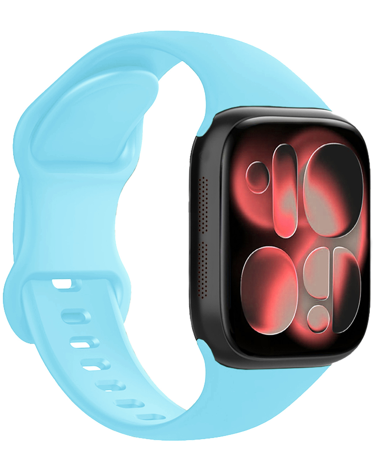 NoXx NoXx Apple Watch Bandje Siliconen Verstelbaar (42/44/45/46 mm) - Lichtblauw