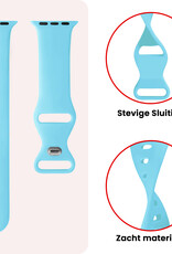 NoXx NoXx Apple Watch Bandje Siliconen Verstelbaar (42/44/45/46 mm) - Lichtblauw