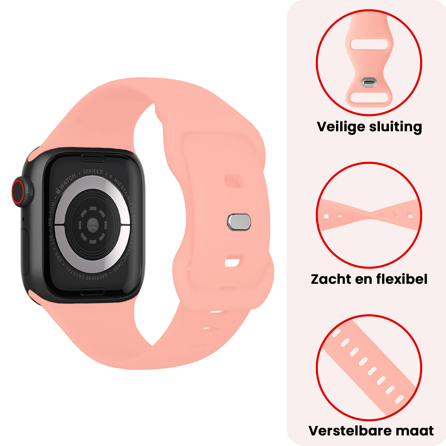 NoXx NoXx Apple Watch Bandje Siliconen Verstelbaar (42/44/45/46 mm) - Mint