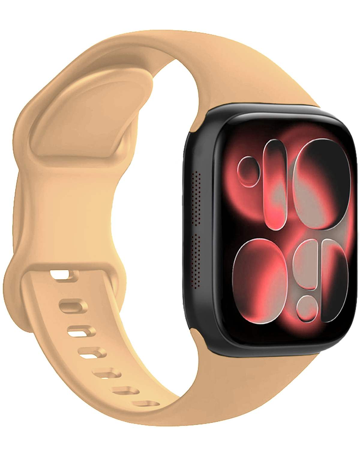NoXx NoXx Apple Watch Bandje Siliconen Verstelbaar (42/44/45/46 mm) - Walnoot