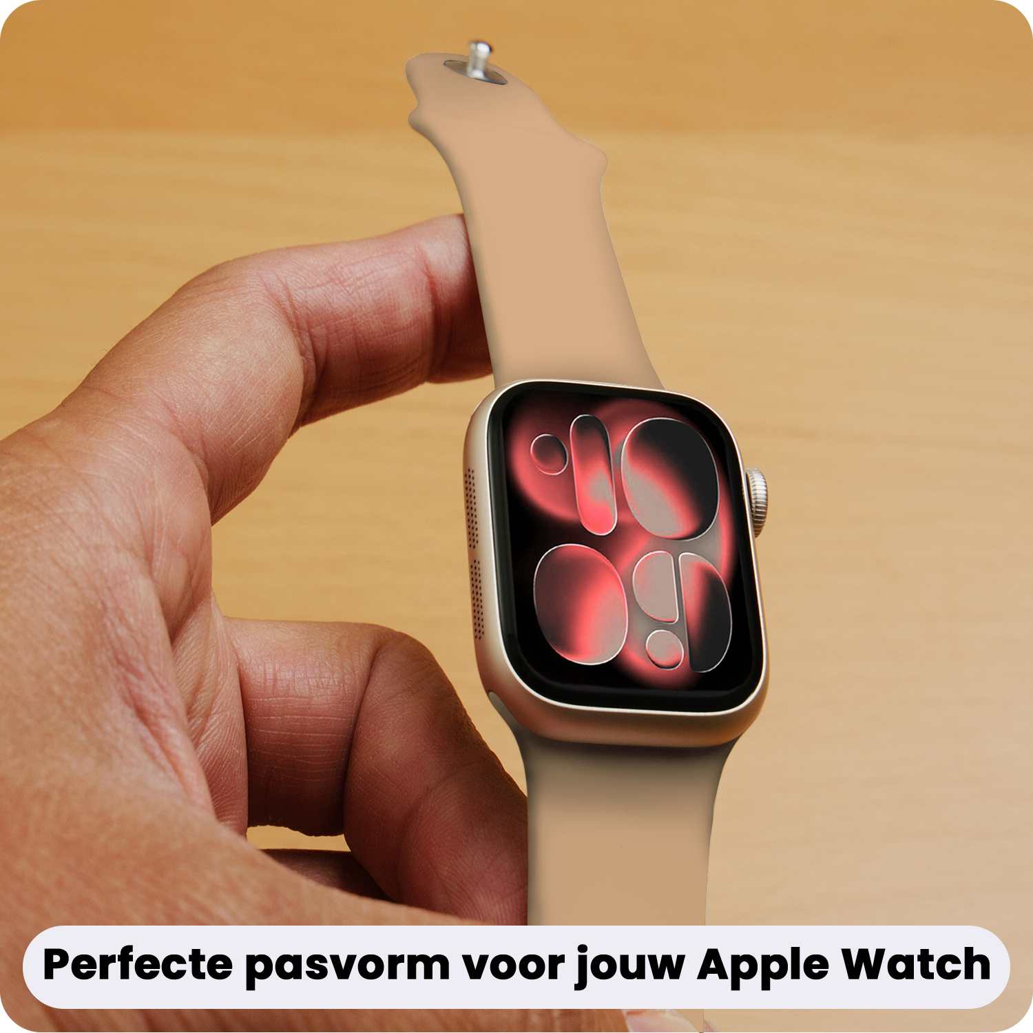 NoXx NoXx Apple Watch Bandje Siliconen Verstelbaar (42/44/45/46 mm) - Walnoot
