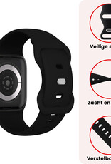 NoXx NoXx Apple Watch Bandje Siliconen Verstelbaar (42/44/45/46 mm) - Zwart