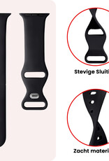 NoXx NoXx Apple Watch Bandje Siliconen Verstelbaar (42/44/45/46 mm) - Zwart