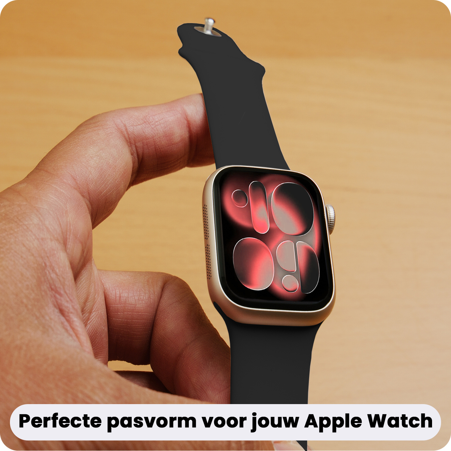 NoXx NoXx Apple Watch Bandje Siliconen Verstelbaar (42/44/45/46 mm) - Zwart