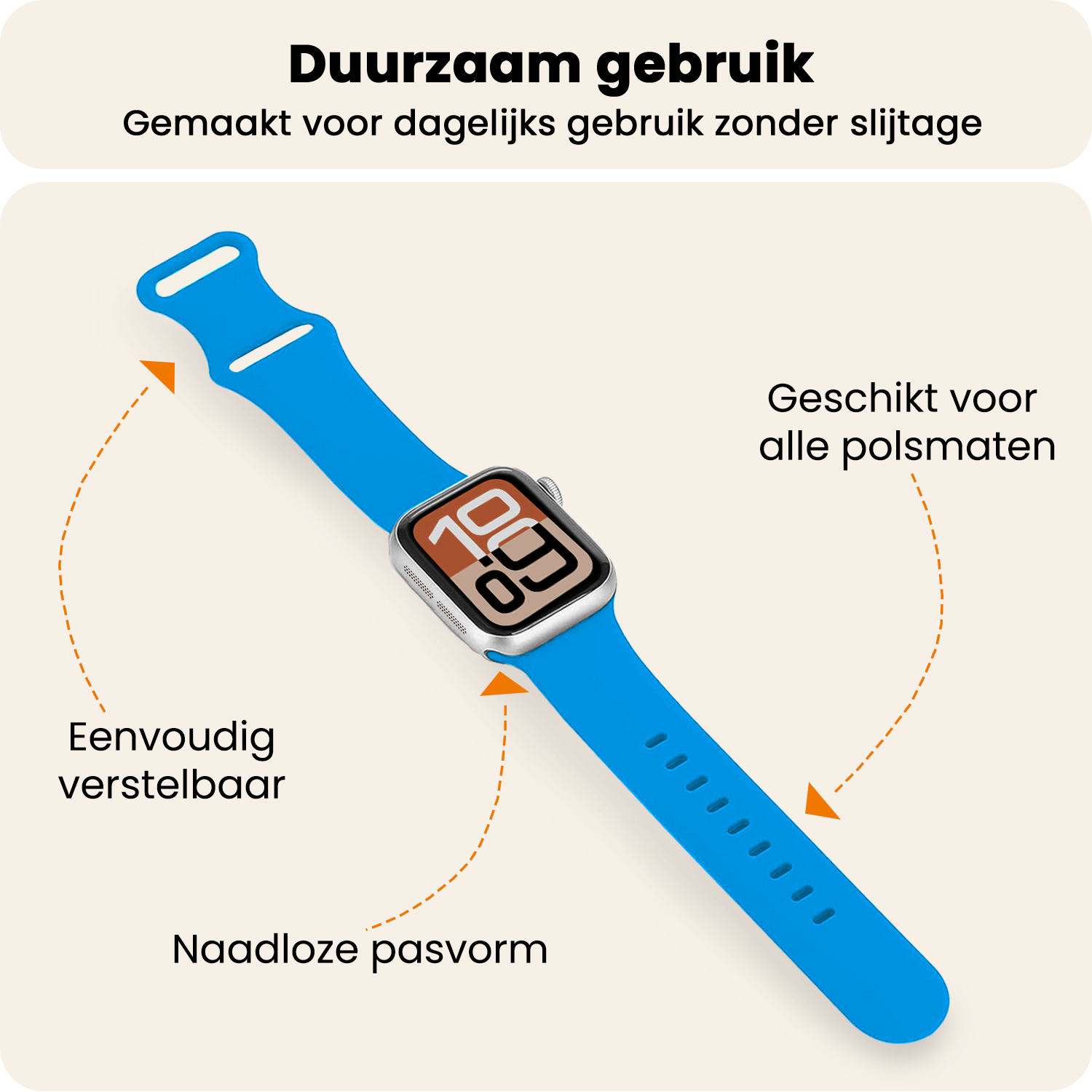 Nomfy Nomfy Apple Watch Bandje Siliconen Verstelbaar (38/40/41 mm) - Blauw