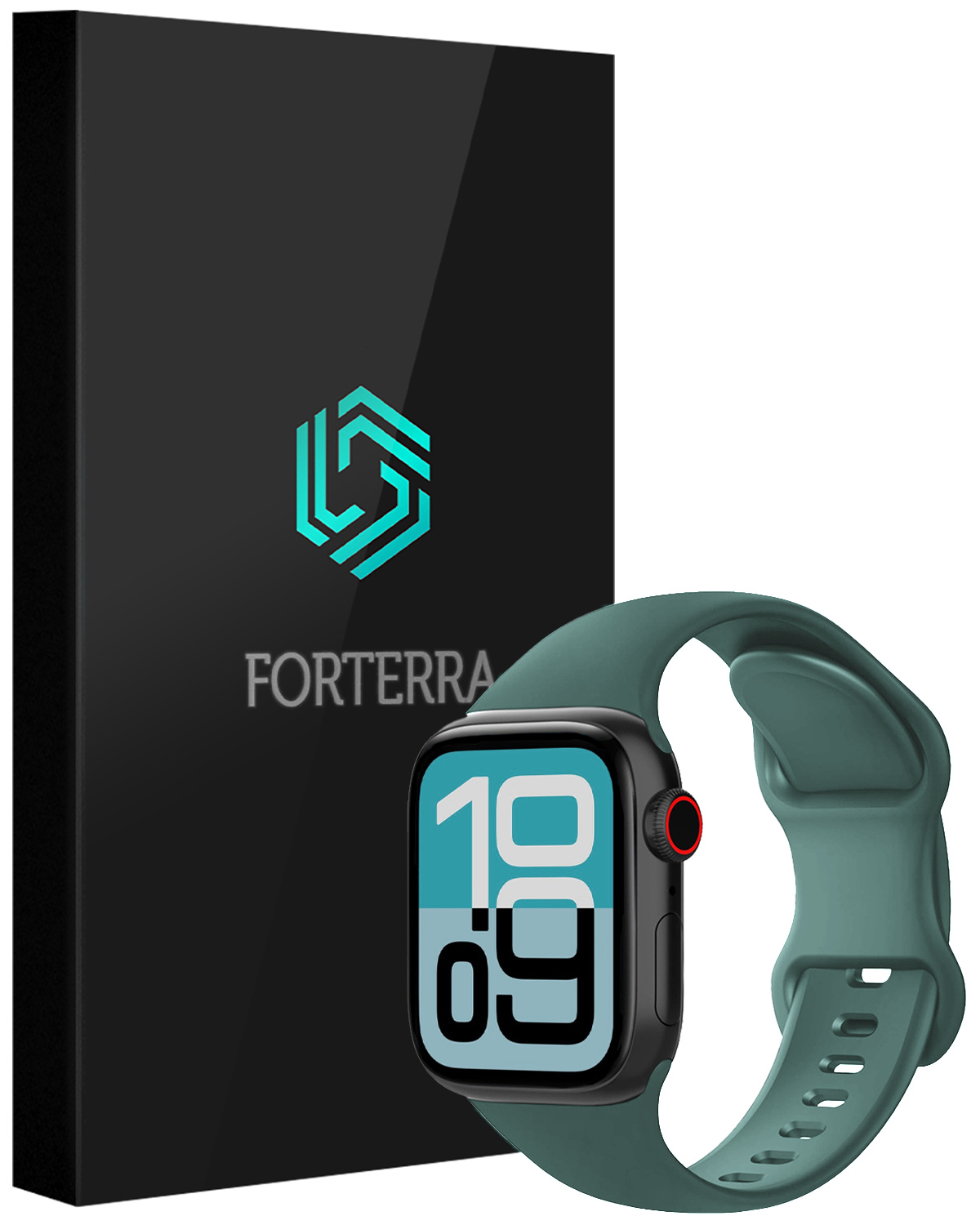 Forterra Forterra Apple Watch Bandje Siliconen Verstelbaar (38/40/41 mm) - Donkergroen
