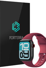 Forterra Forterra Apple Watch Bandje Siliconen Verstelbaar (38/40/41 mm) - Donker Rood