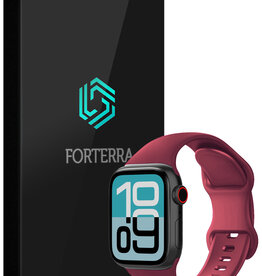 Forterra Forterra Apple Watch Bandje Siliconen Verstelbaar (38/40/41 mm) - Donker Rood