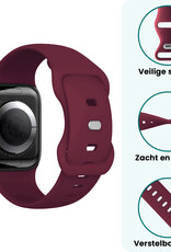Forterra Forterra Apple Watch Bandje Siliconen Verstelbaar (38/40/41 mm) - Donker Rood