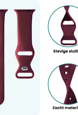 Forterra Forterra Apple Watch Bandje Siliconen Verstelbaar (38/40/41 mm) - Donker Rood