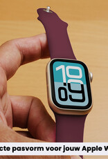 Forterra Forterra Apple Watch Bandje Siliconen Verstelbaar (38/40/41 mm) - Donker Rood