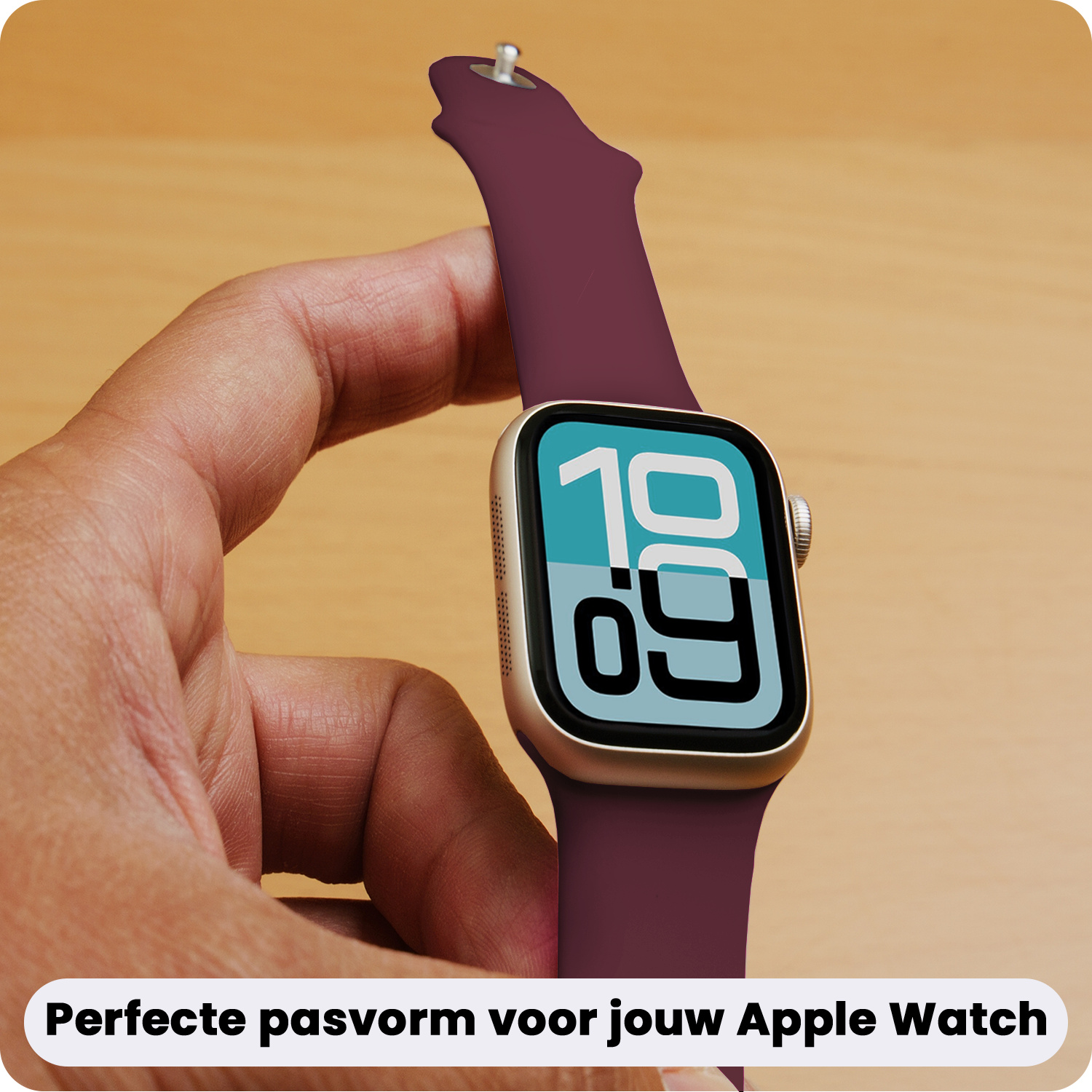 Forterra Forterra Apple Watch Bandje Siliconen Verstelbaar (38/40/41 mm) - Donker Rood