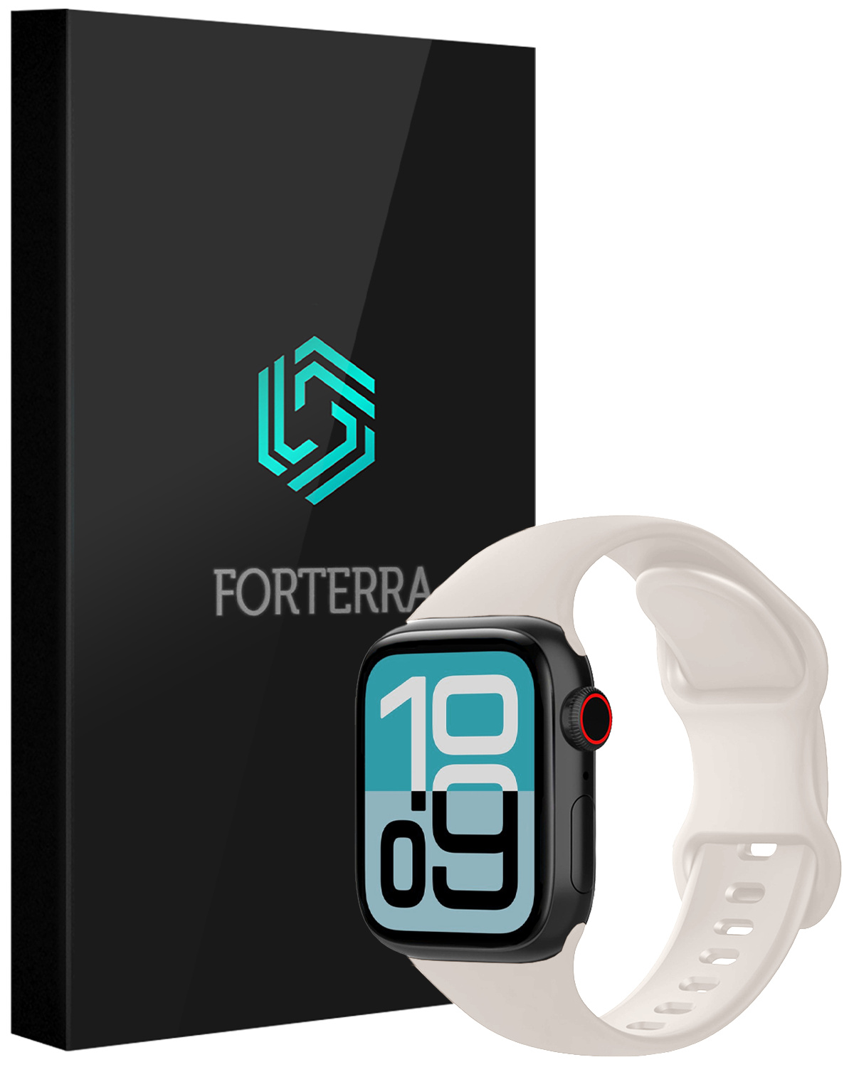 Forterra Forterra Apple Watch Bandje Siliconen Verstelbaar (38/40/41 mm) - Ivoor