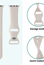 Forterra Forterra Apple Watch Bandje Siliconen Verstelbaar (38/40/41 mm) - Ivoor