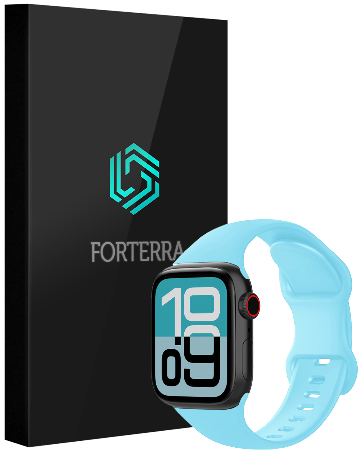 Forterra Forterra Apple Watch Bandje Siliconen Verstelbaar (38/40/41 mm) - Lichtblauw