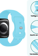 Forterra Forterra Apple Watch Bandje Siliconen Verstelbaar (38/40/41 mm) - Lichtblauw