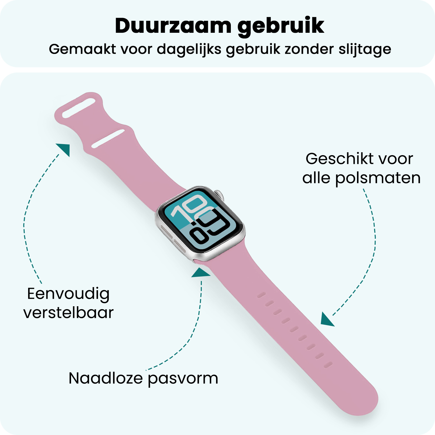 Forterra Forterra Apple Watch Bandje Siliconen Verstelbaar (38/40/41 mm) - Lila