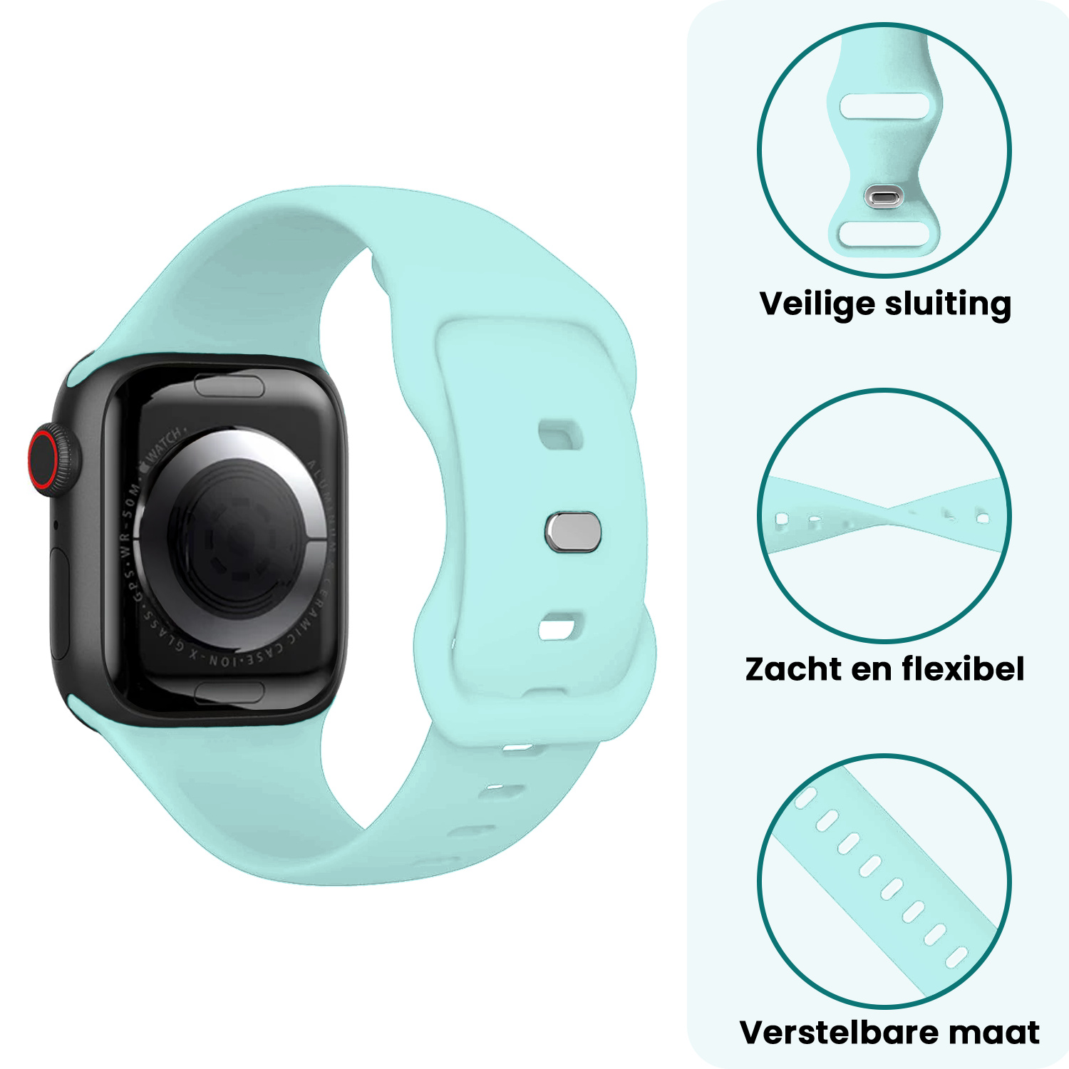 Forterra Forterra Apple Watch Bandje Siliconen Verstelbaar (38/40/41 mm) - Oud Roze