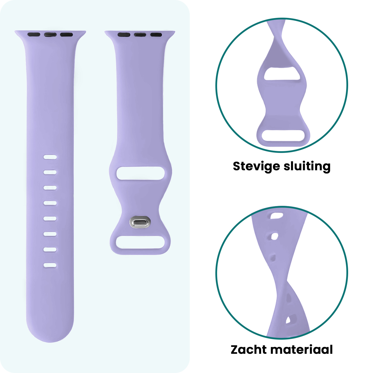 Forterra Forterra Apple Watch Bandje Siliconen Verstelbaar (38/40/41 mm) - Violet
