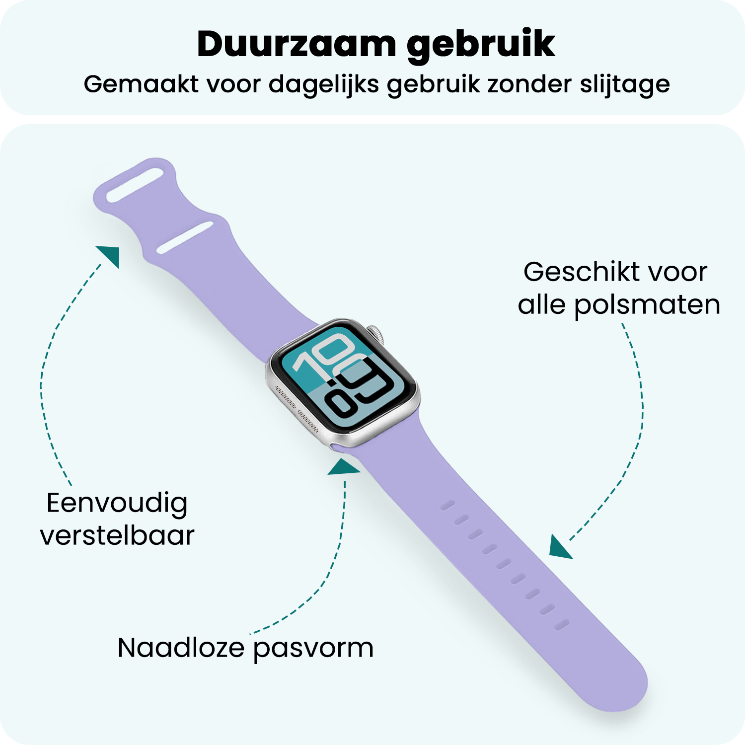 Forterra Forterra Apple Watch Bandje Siliconen Verstelbaar (38/40/41 mm) - Violet