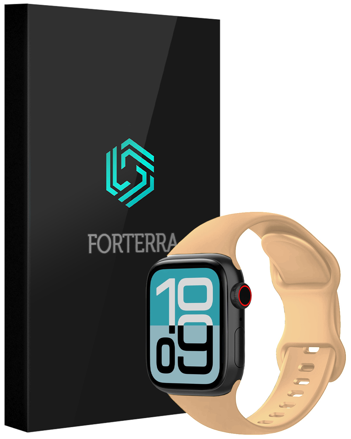 Forterra Forterra Apple Watch Bandje Siliconen Verstelbaar (38/40/41 mm) - Walnoot