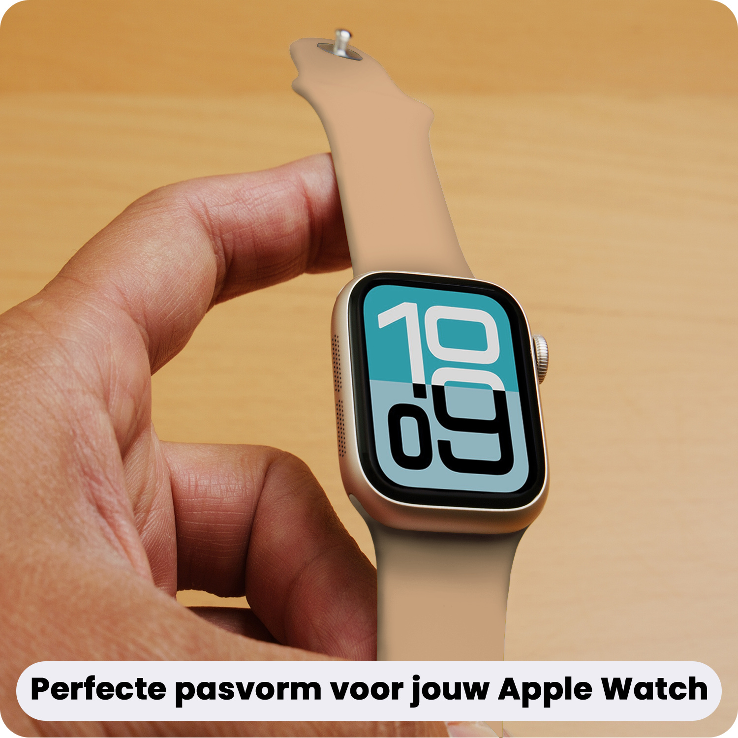 Forterra Forterra Apple Watch Bandje Siliconen Verstelbaar (38/40/41 mm) - Walnoot
