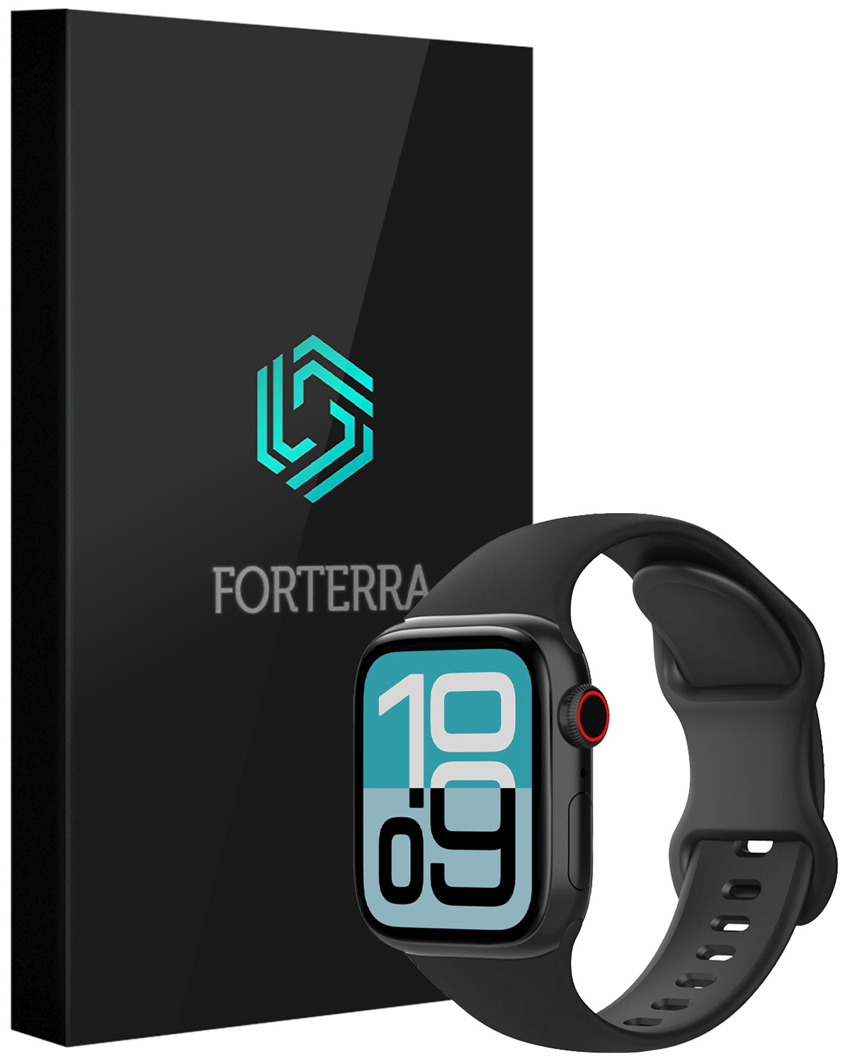 Forterra Forterra Apple Watch Bandje Siliconen Verstelbaar (38/40/41 mm) - Zwart